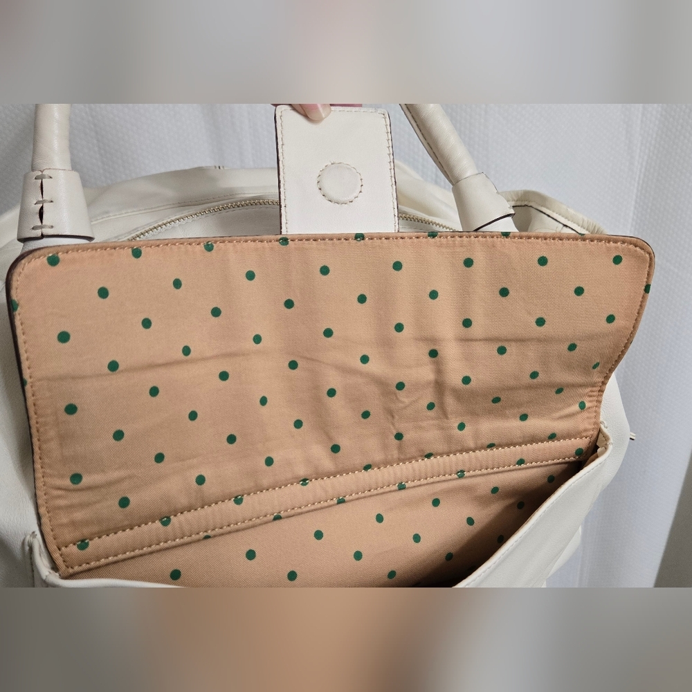EUC RARE Kate Spade Greta Court Glitter Ina Satchel In Cream - Picture 8 of 12